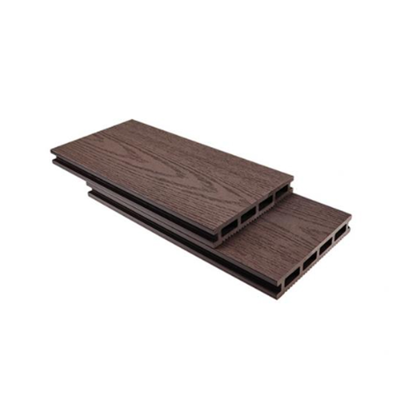 SRL-DEK 145*21mm Profil Berongga WPC Decking Board dengan Permukaan Butir Kayu
