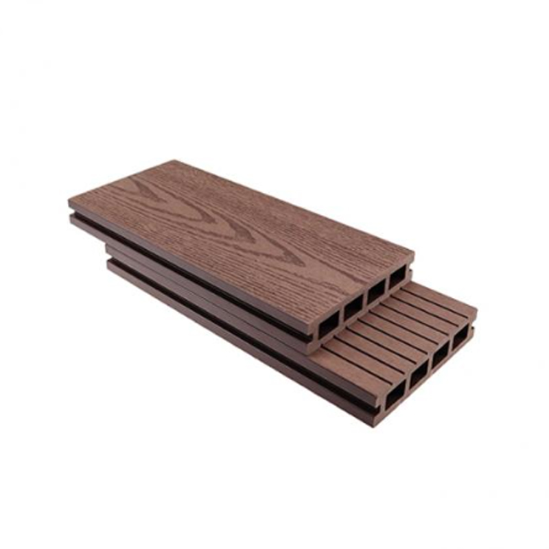 SRL-DEK 140*23mm Decking Berongga WPC Daur Ulang tahan slip untuk Teras Luar Ruangan